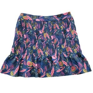 Saloni Maggie Floral Pintuck Mini Skirt Size 10